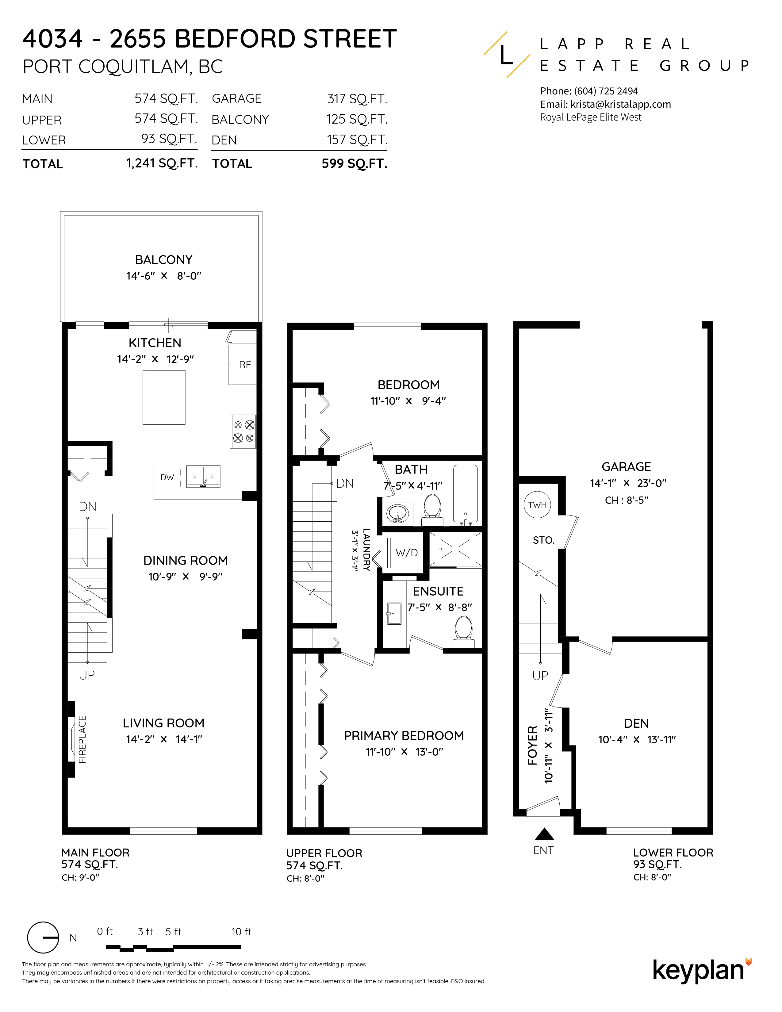 Krista Lapp - Unit 4034 - 2655 Bedford Street, Port Coquitlam, BC, Canada | Floor Plan 1