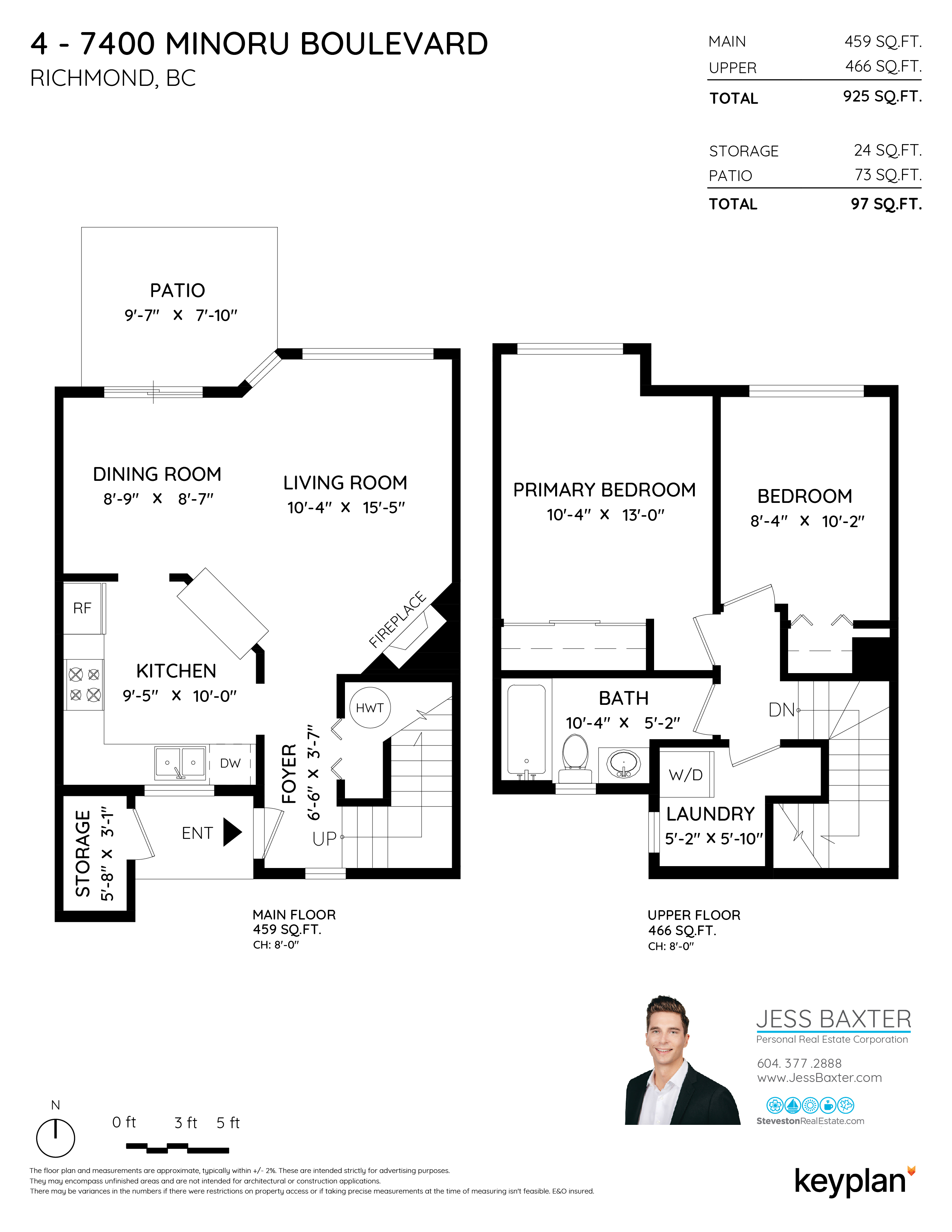 Jess Baxter - Unit 4 - 7400 Minoru Blvd, Richmond, BC, Canada | Floor Plan 1