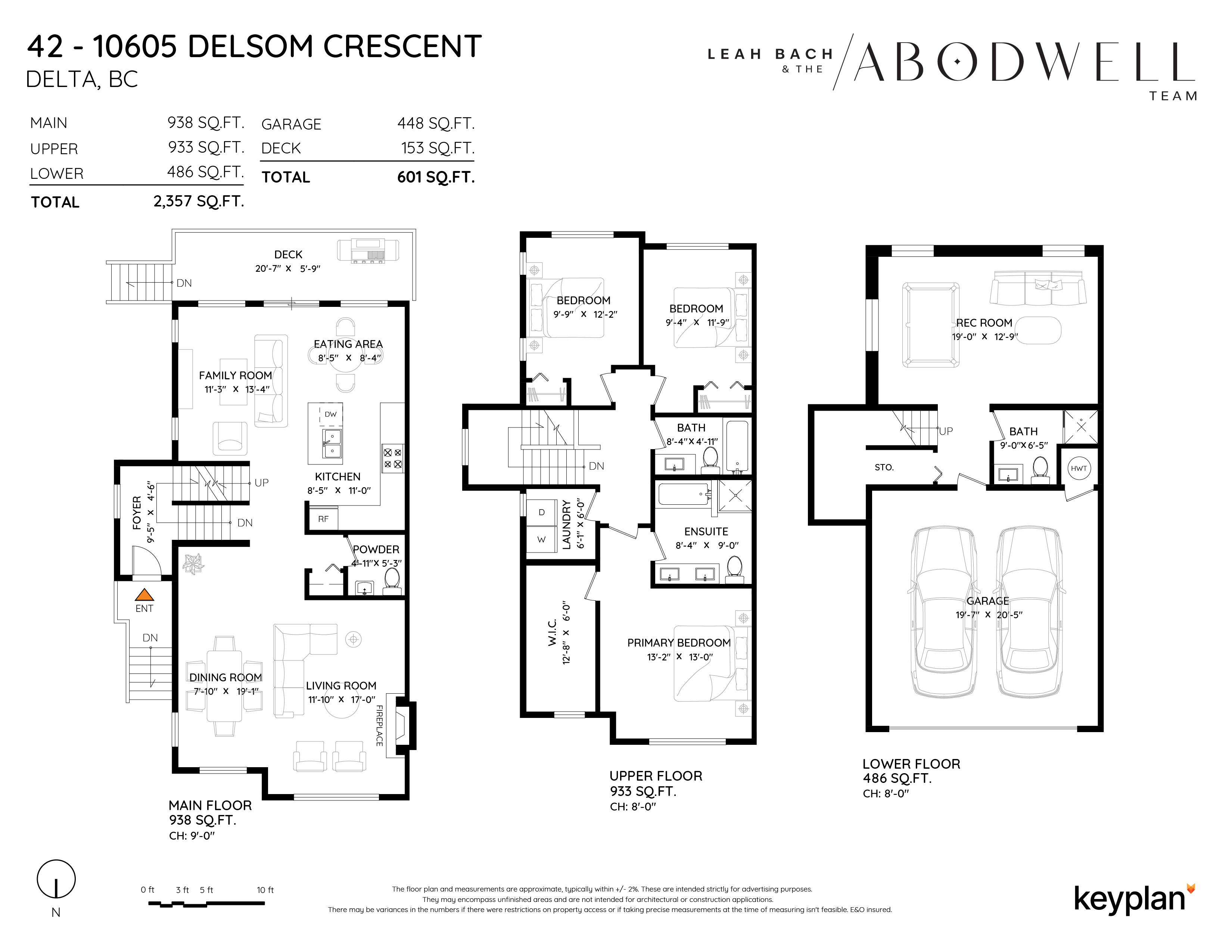Leah Bach & The Abodwell Team - Unit 42 - 10605 Delsom Crescent, Delta, BC, Canada | Floor Plan 1