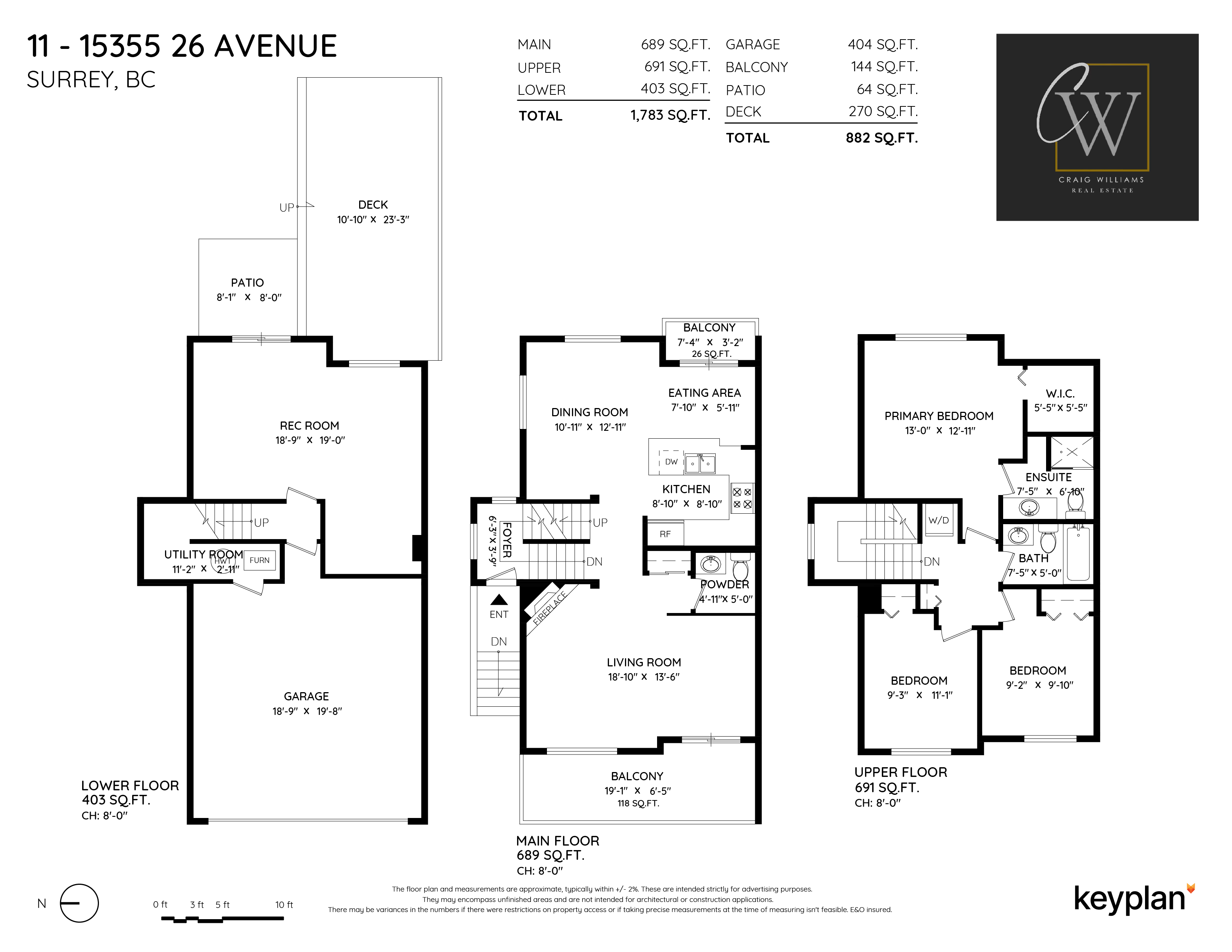 Craig Williams - Unit 11 - 15355 26 Avenue, Surrey, BC, Canada | Floor Plan 1