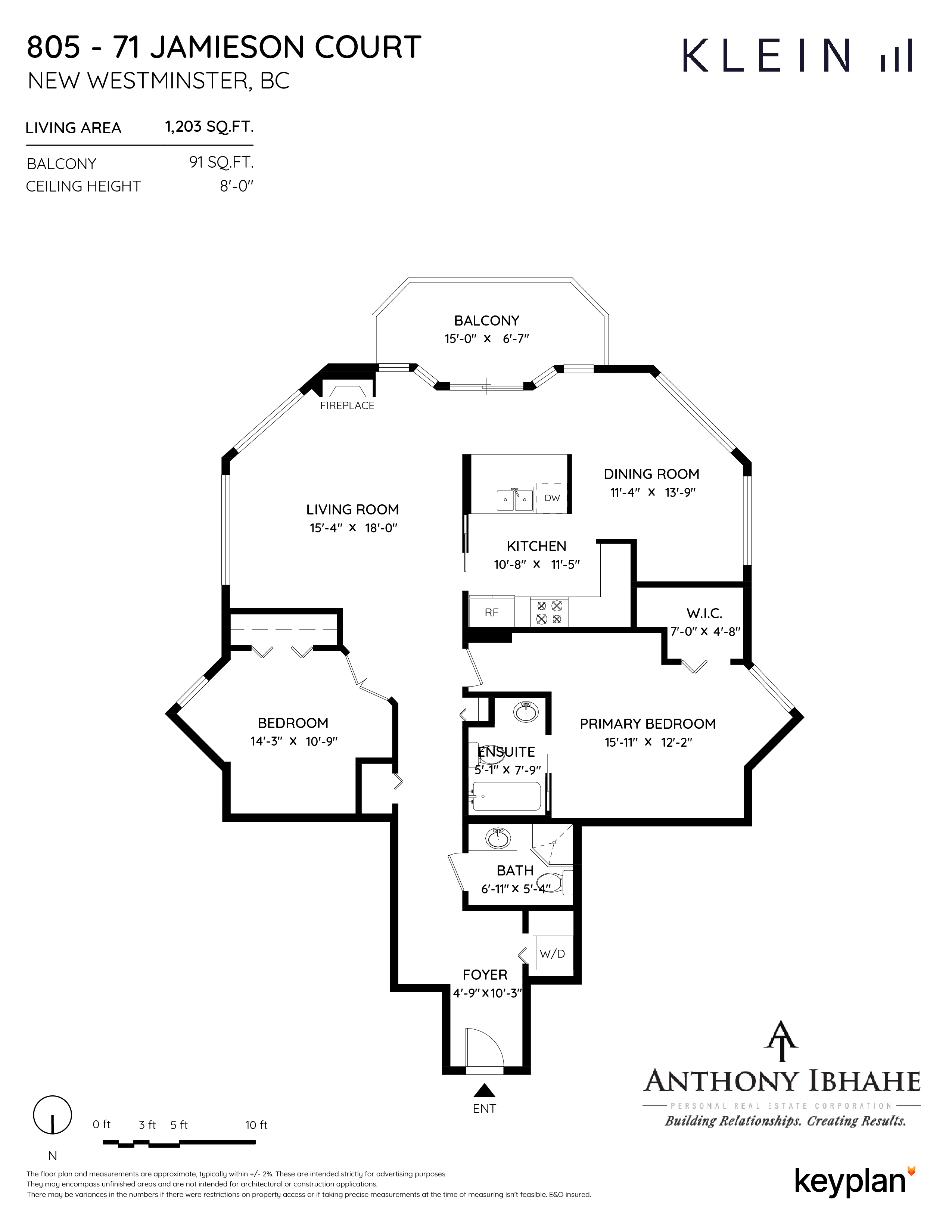 Anthony Ibhahe - Unit 805 - 71 Jamieson Court, New Westminster, BC, Canada | Floor Plan 1