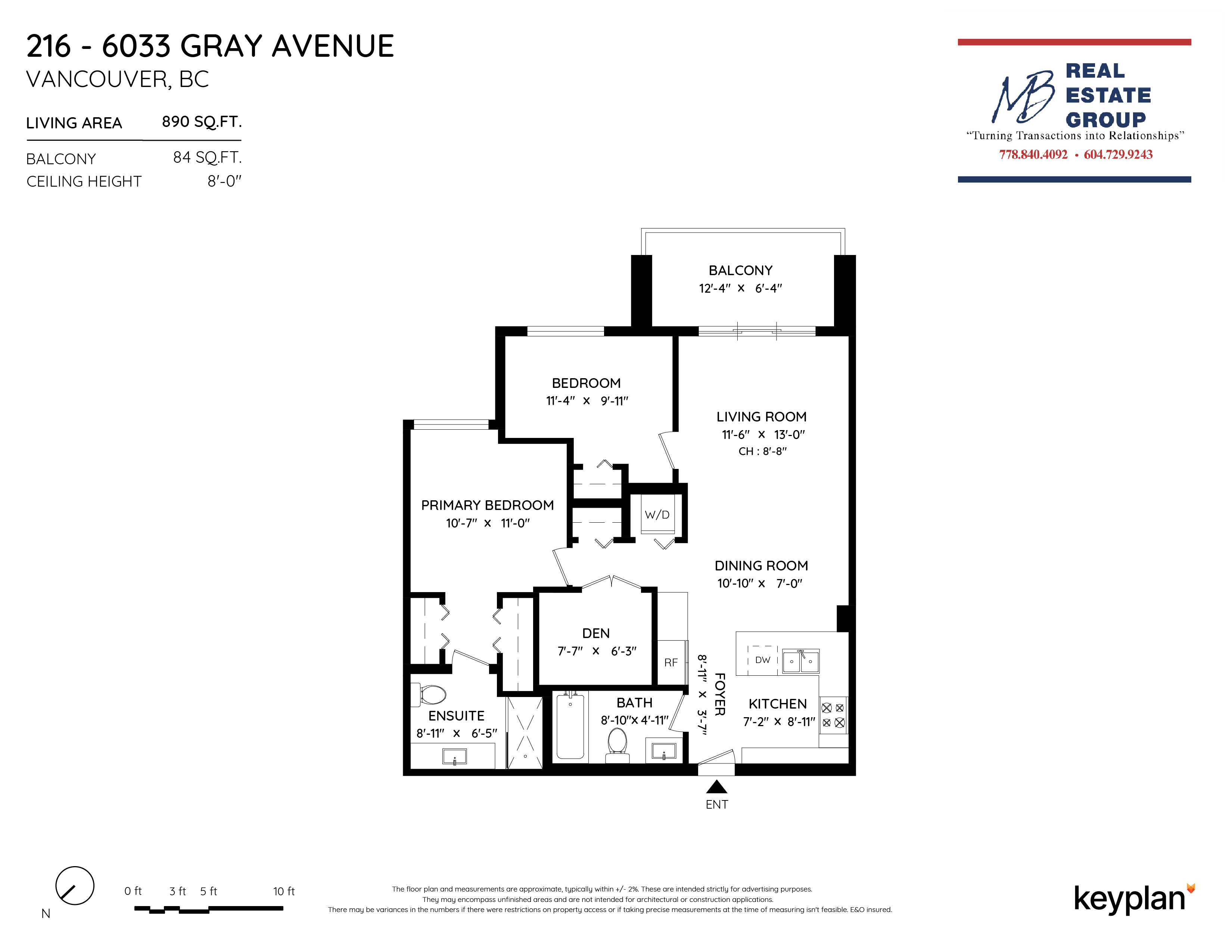 Manraj Bains - Unit 216 - 6033 Gray Avenue, Vancouver, BC, Canada | Floor Plan 1