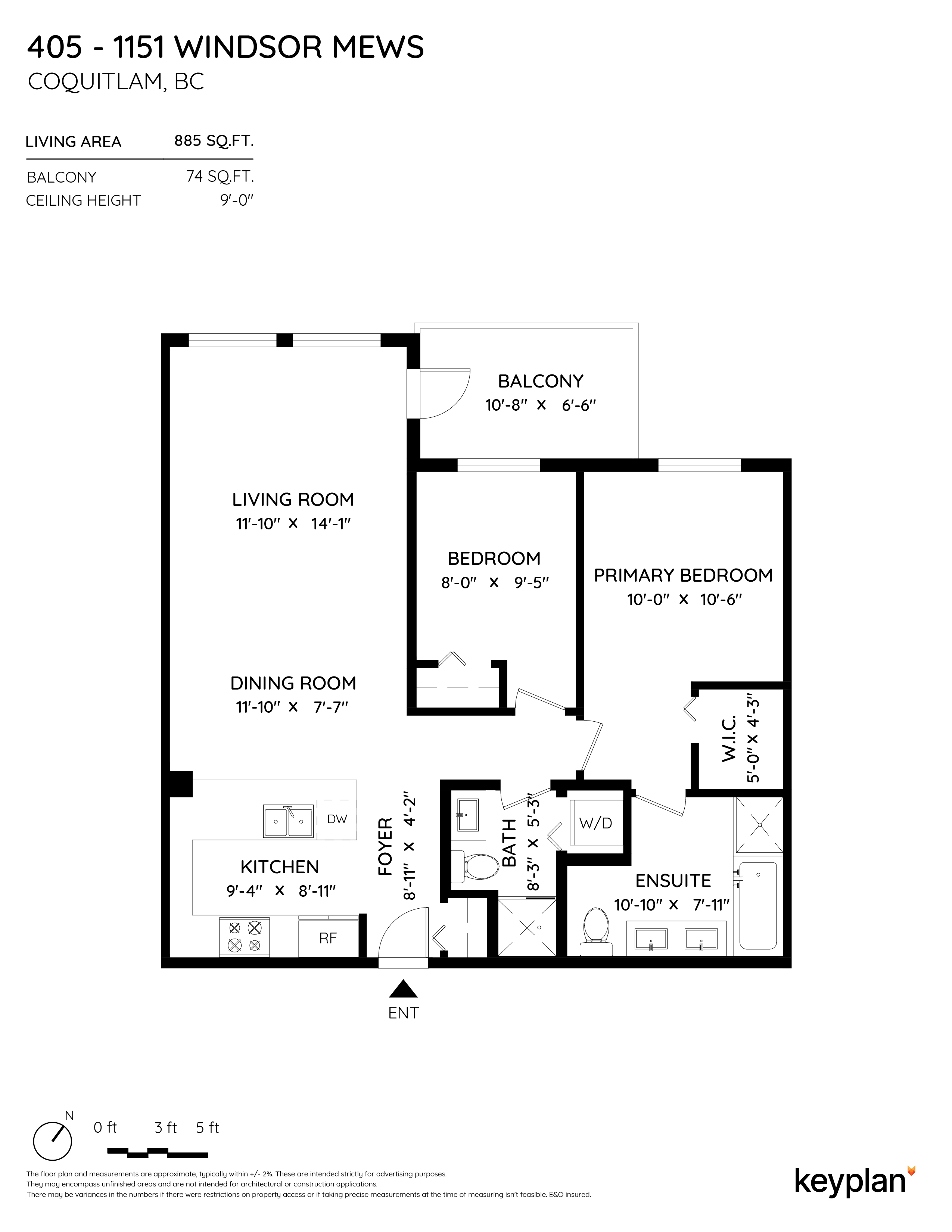 Krista Lapp - Unit 405 - 1151 Windsor Mews, Coquitlam, BC, Canada | Floor Plan 1