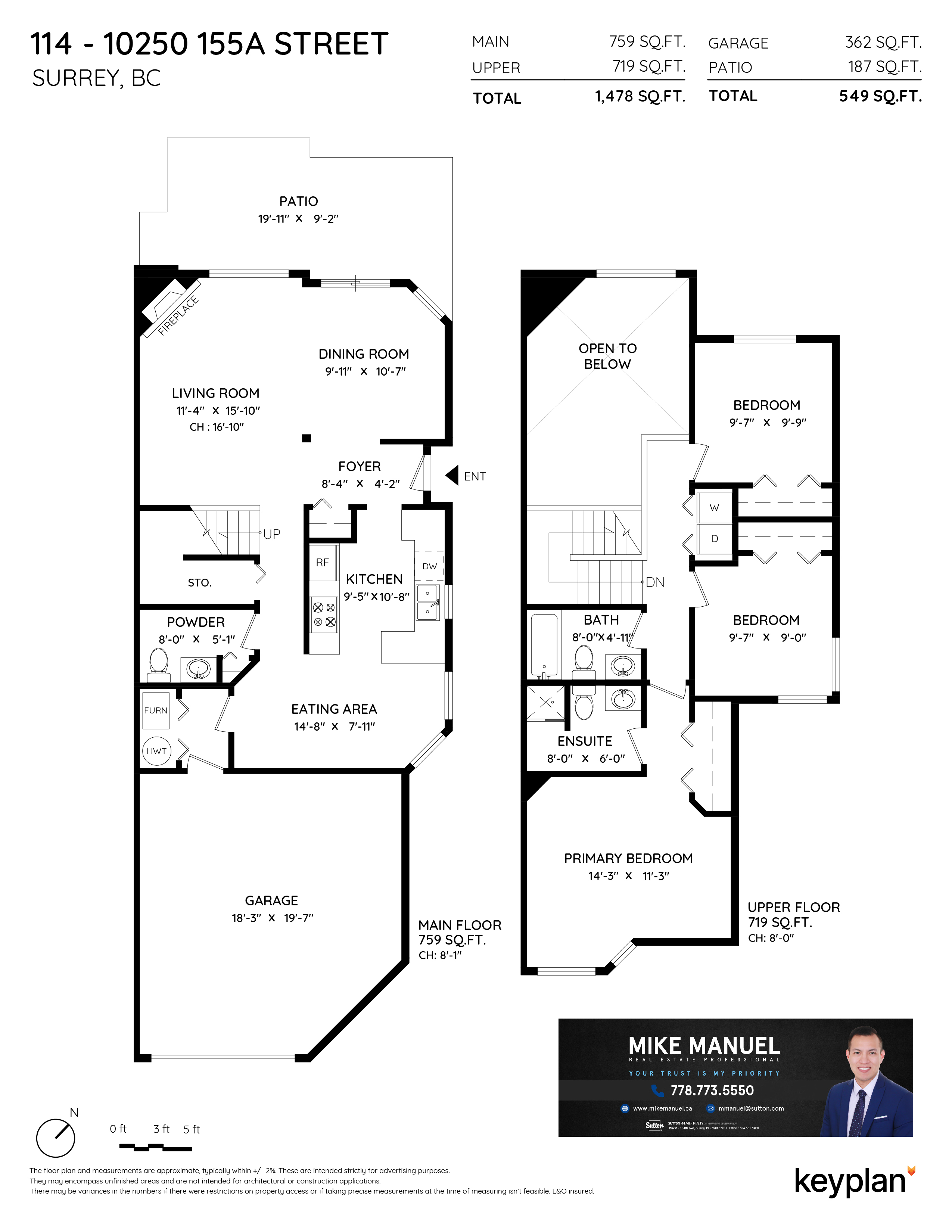 Mike Manuel - Unit 114 - 10250 155A Street, Surrey, BC, Canada | Floor Plan 1