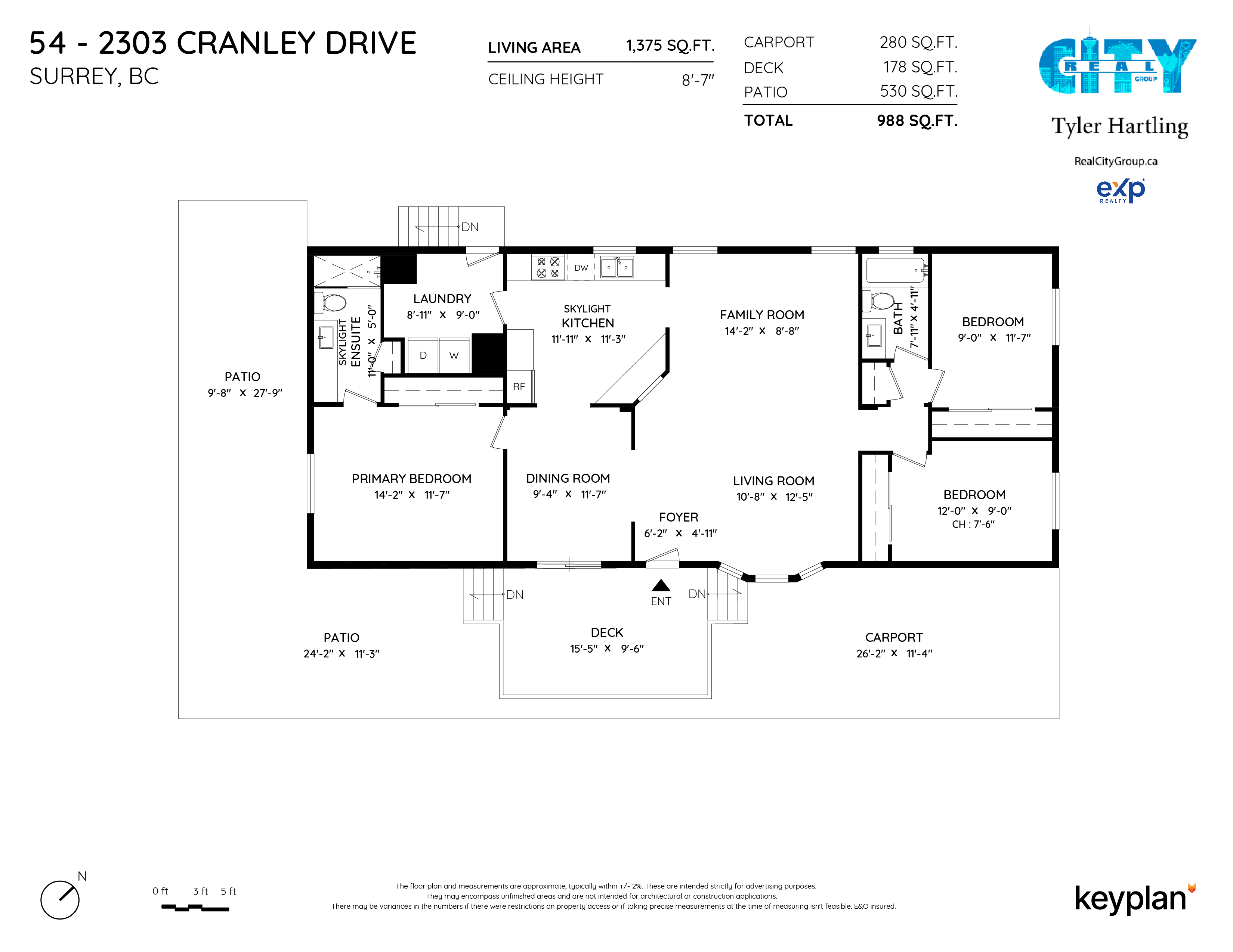 Real City Group - Unit 54 - 2303 Cranley Drive, Surrey, BC, Canada | Floor Plan 1