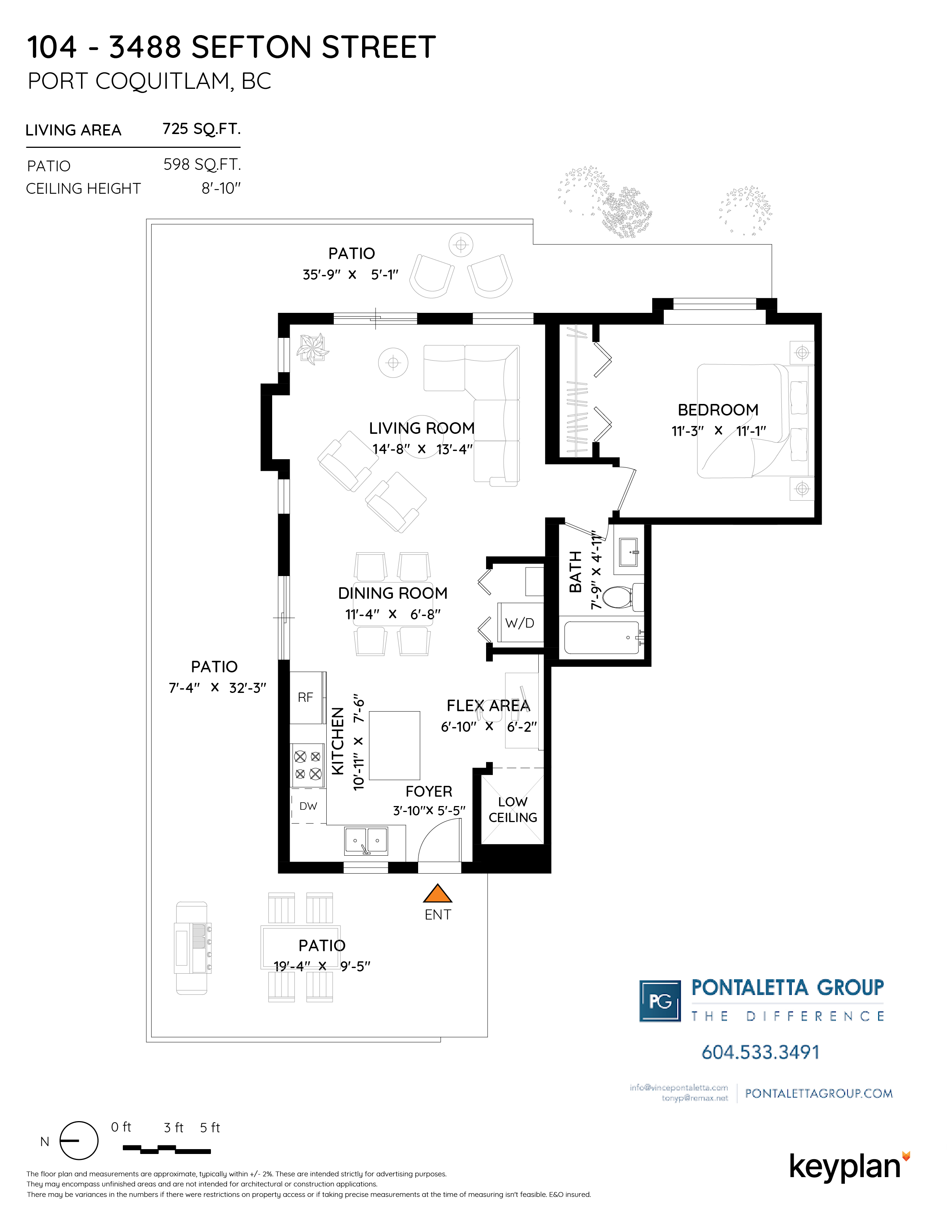 Pontaletta Group - Unit 104 - 3488 Sefton Street, Port Coquitlam, BC, Canada | Floor Plan 1