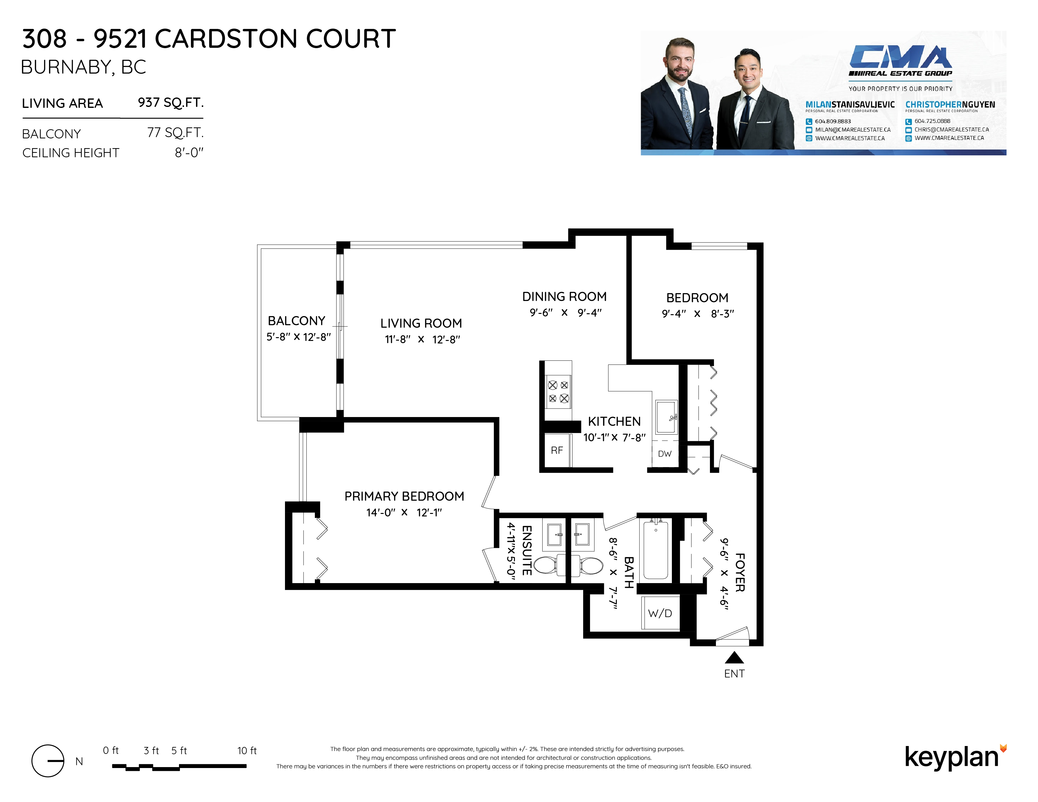 CMA Real Estate Group - Unit 308 - 9521 Cardston Court, Burnaby, BC, Canada | Floor Plan 1