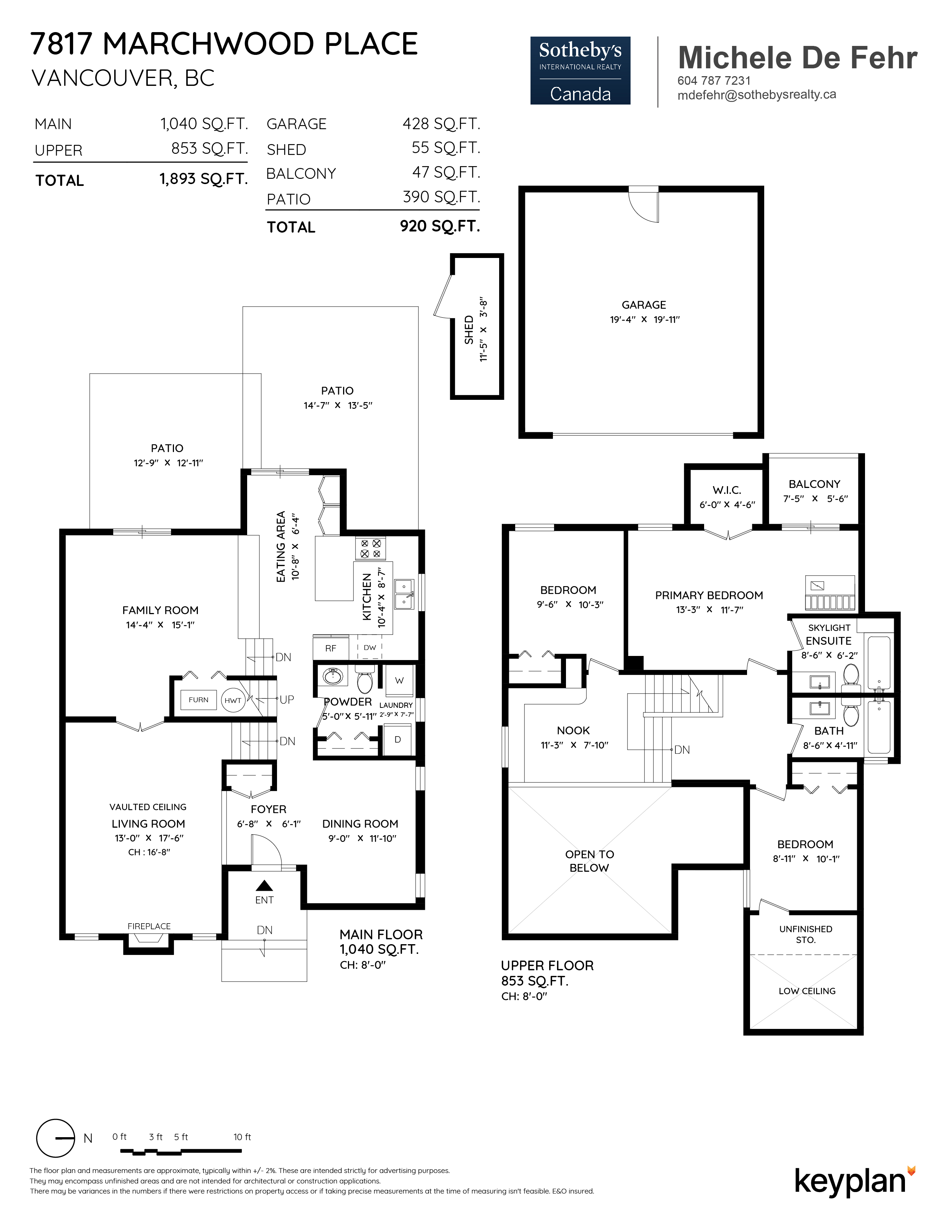 Michele De Fehr - 7817 Marchwood Place, Vancouver, BC, Canada | Floor Plan 1