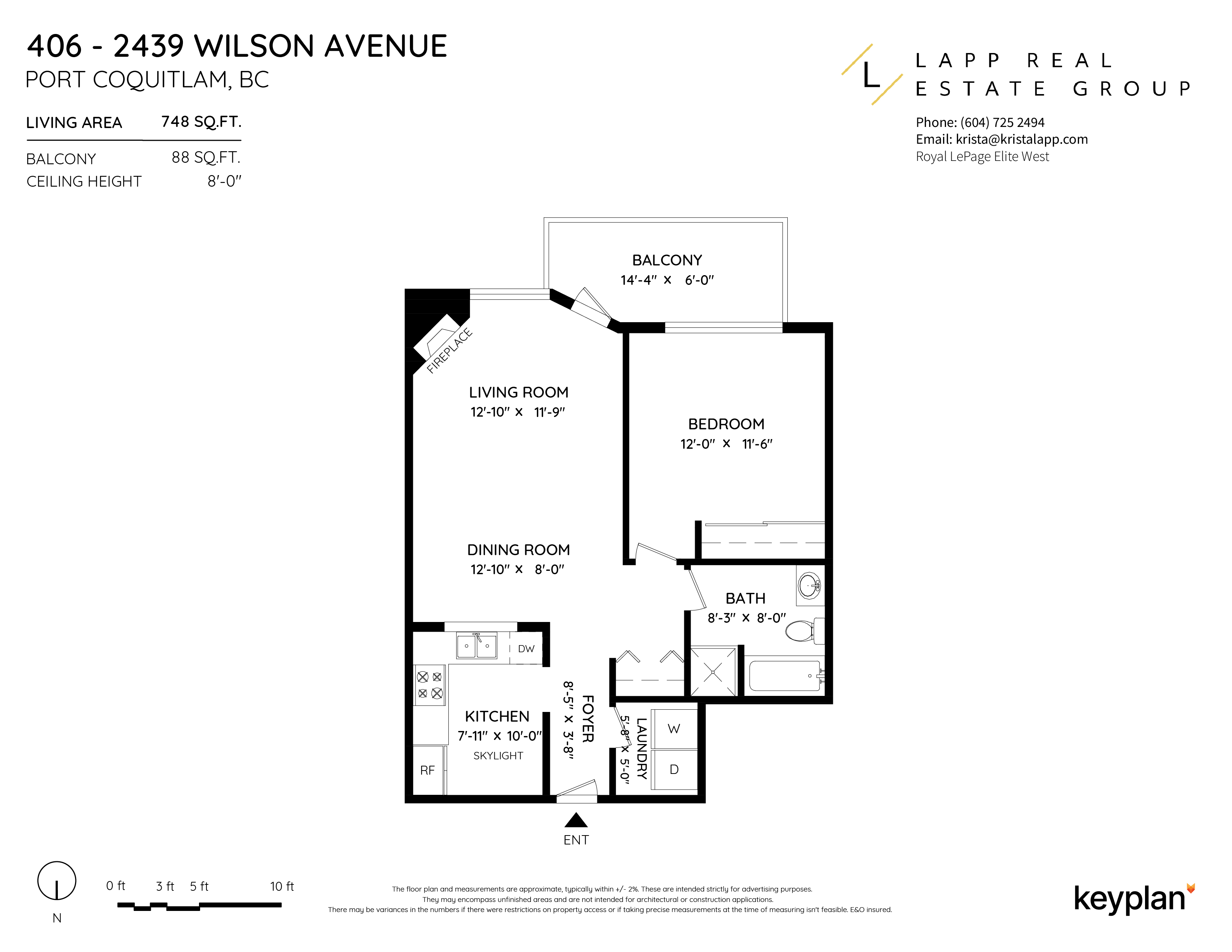 Krista Lapp - Unit 406 - 2439 Wilson Avenue, Port Coquitlam, BC, Canada | Floor Plan 1