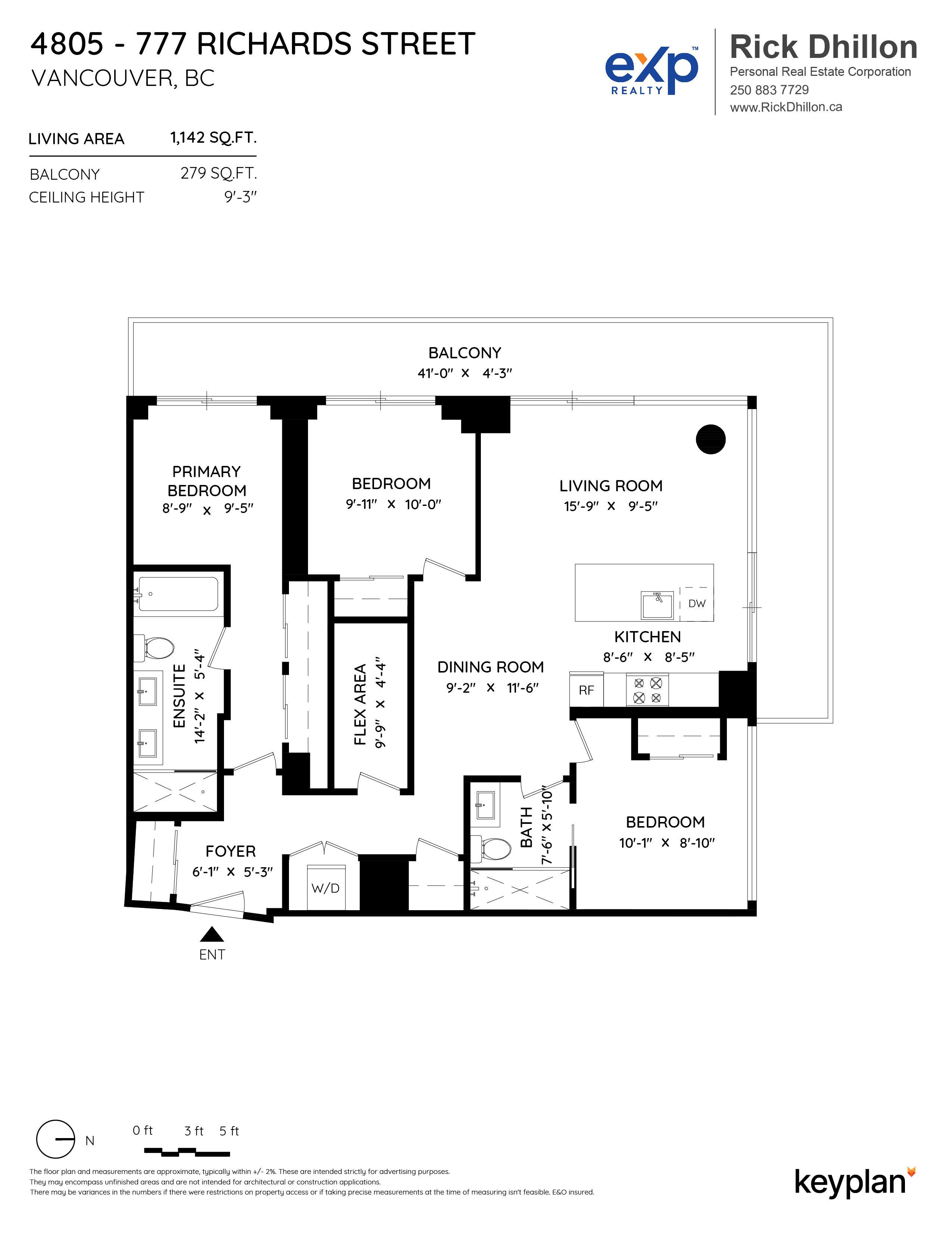 Rick Dhillon - Unit 4805 - 777 Richards Street, Vancouver, BC, Canada | Floor Plan 1