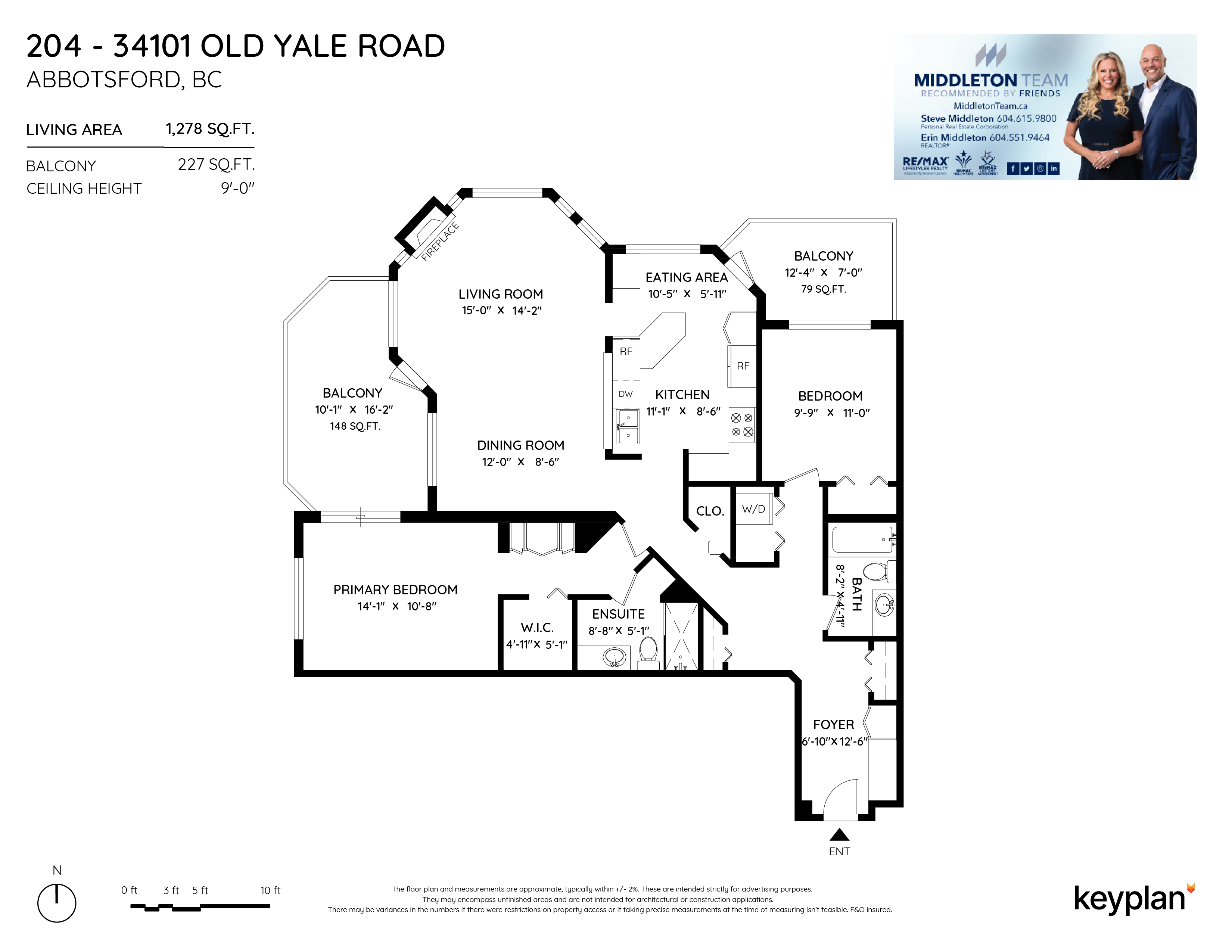 Steve & Erin Middleton - Unit 204 - 34101 Old Yale Road, Abbotsford, BC, Canada | Floor Plan 1