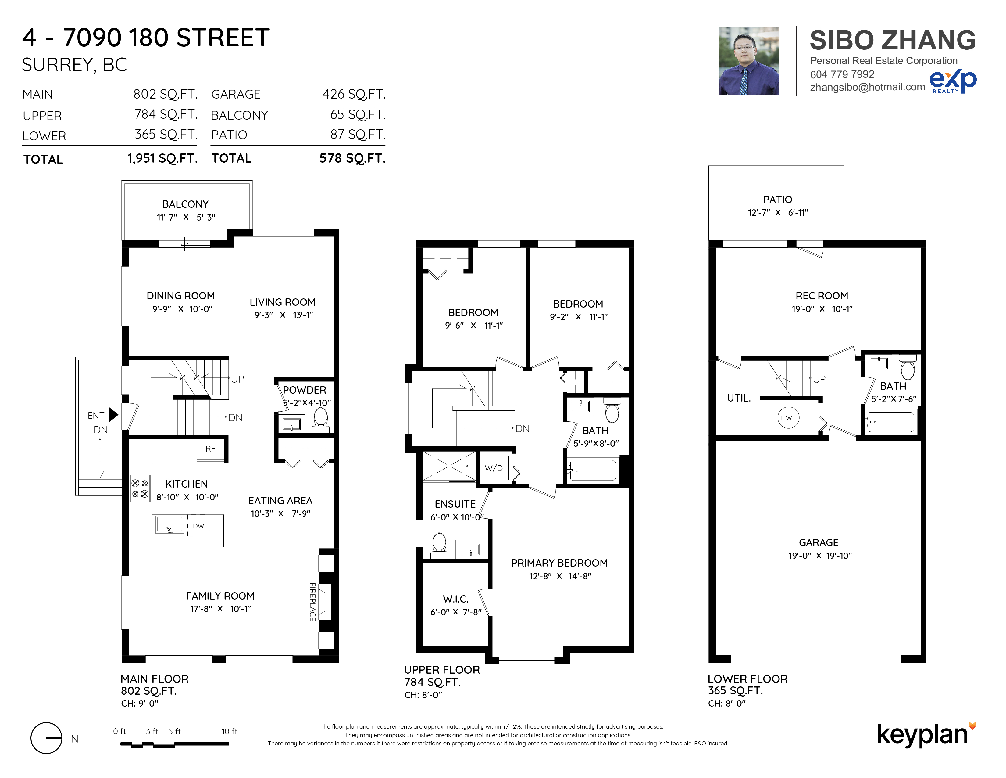 Sibo Zhang - Unit 4 - 7090 180 Street, Surrey, BC, Canada | Floor Plan 1