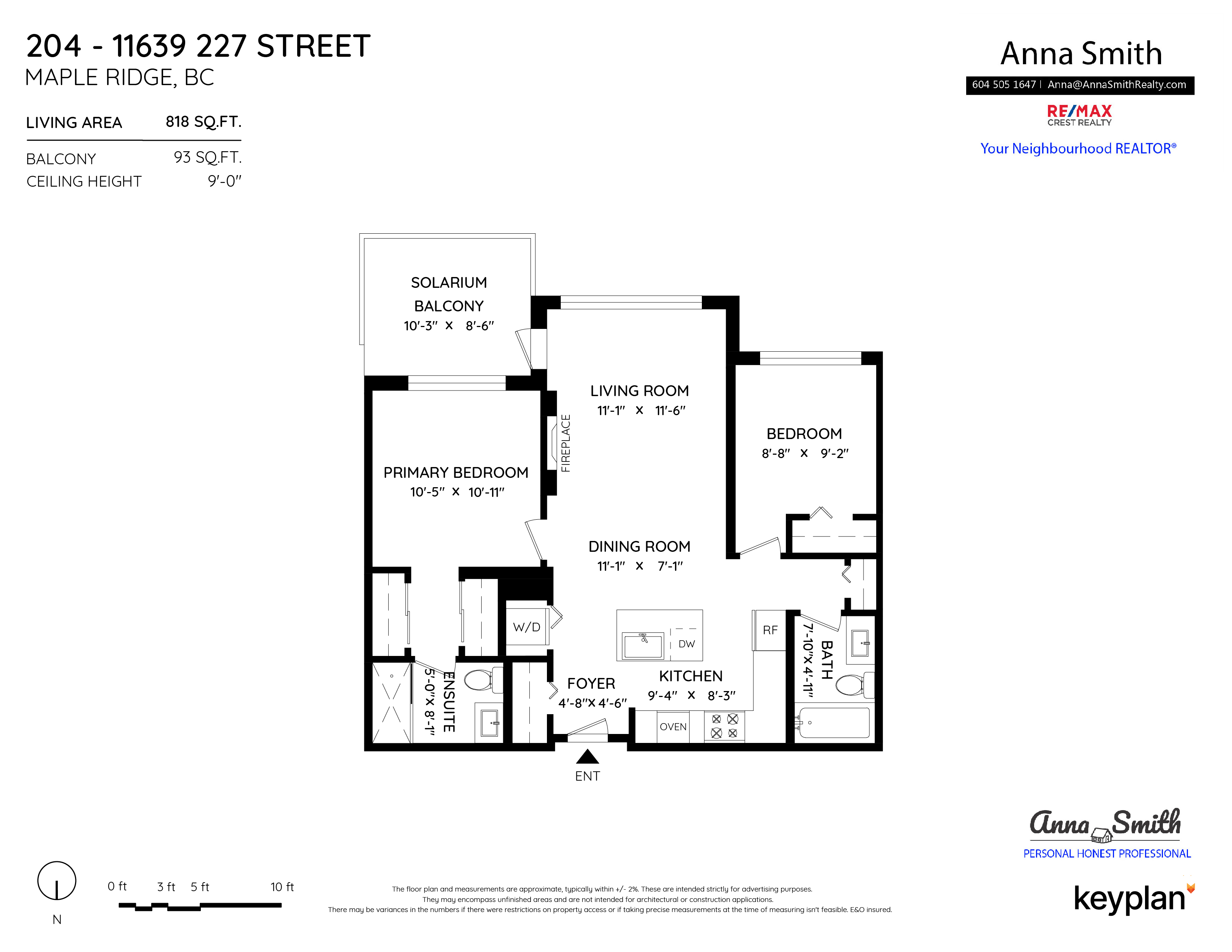 Anna Smith - Unit 204 - 11639 227 Street, Maple Ridge, BC, Canada | Floor Plan 1
