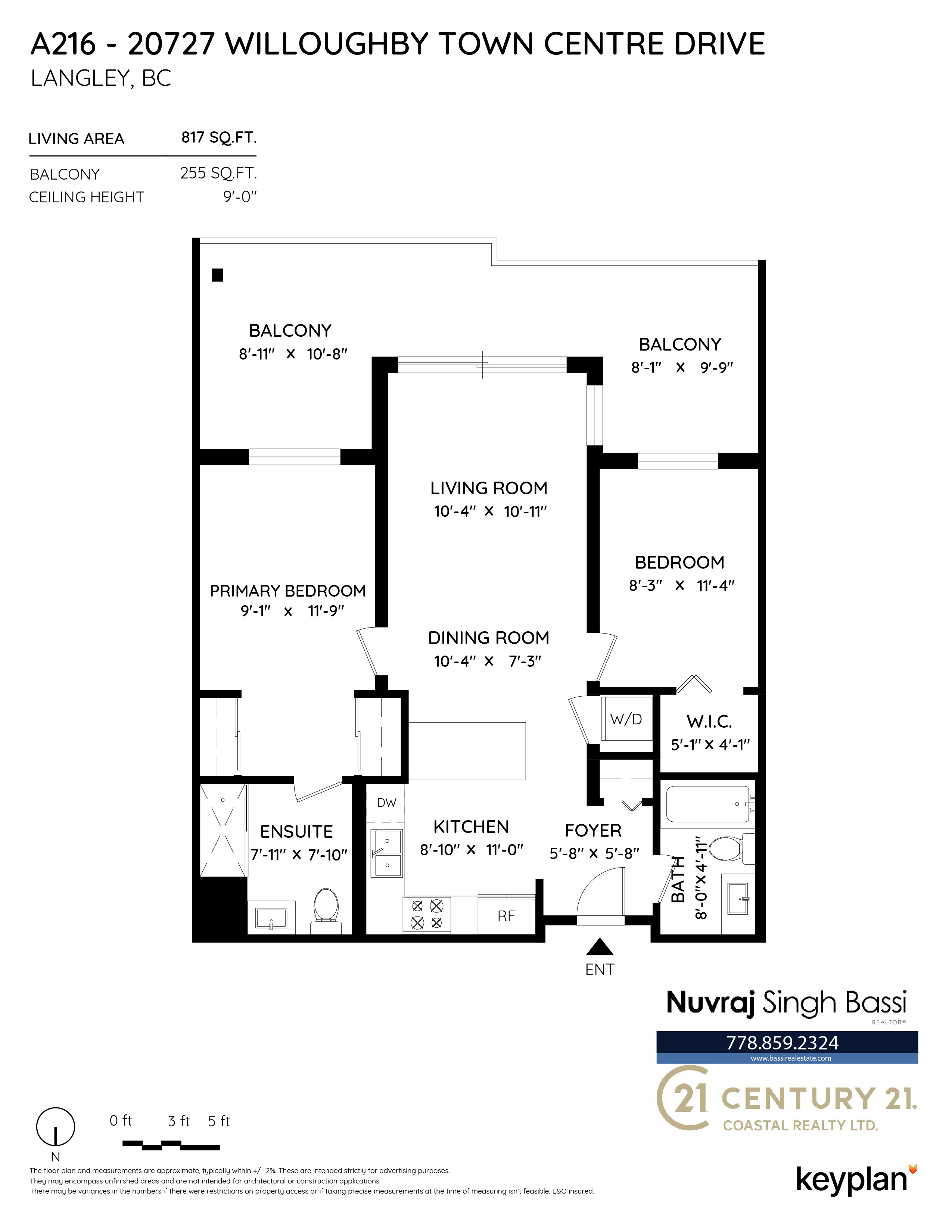 Nuvraj Bassi - Unit A216 - 20727 Willoughby Town Centre Drive, Langley, BC, Canada | Floor Plan 1
