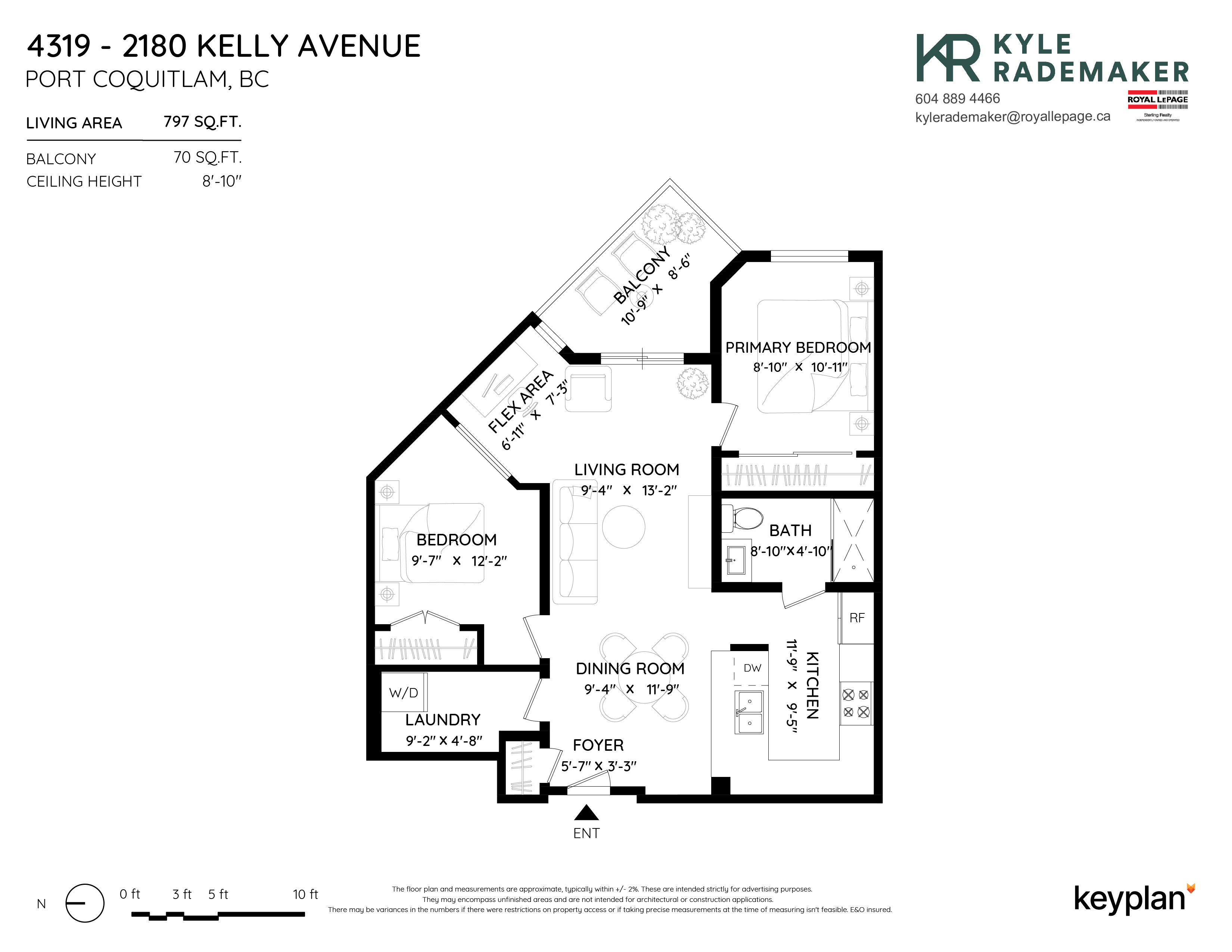 Kyle Rademaker - Unit 4319 - 2180 Kelly Avenue, Port Coquitlam, BC, Canada | Floor Plan 1
