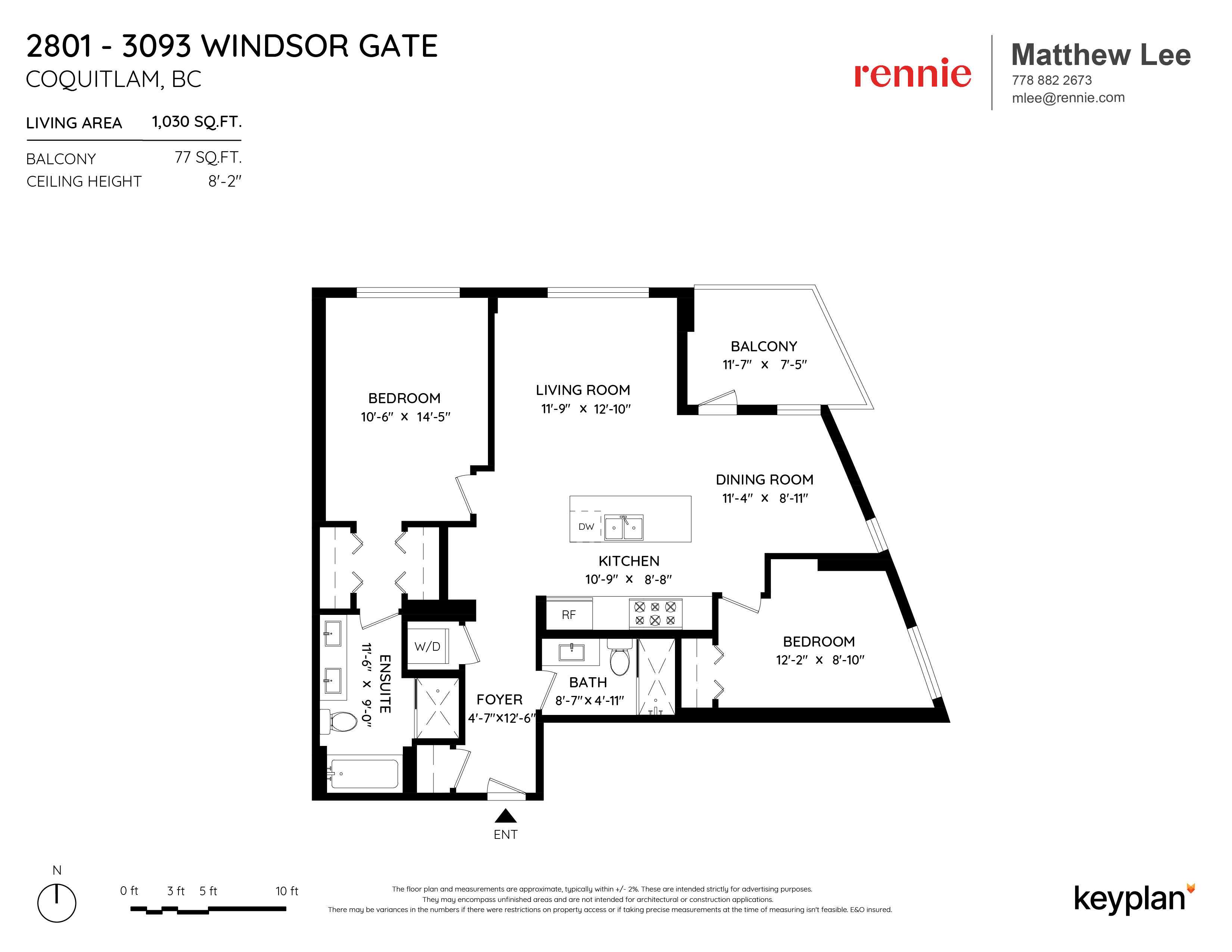 Matthew Lee - Unit 2801 - 3093 Windsor Gate, Coquitlam, BC, Canada | Floor Plan 1