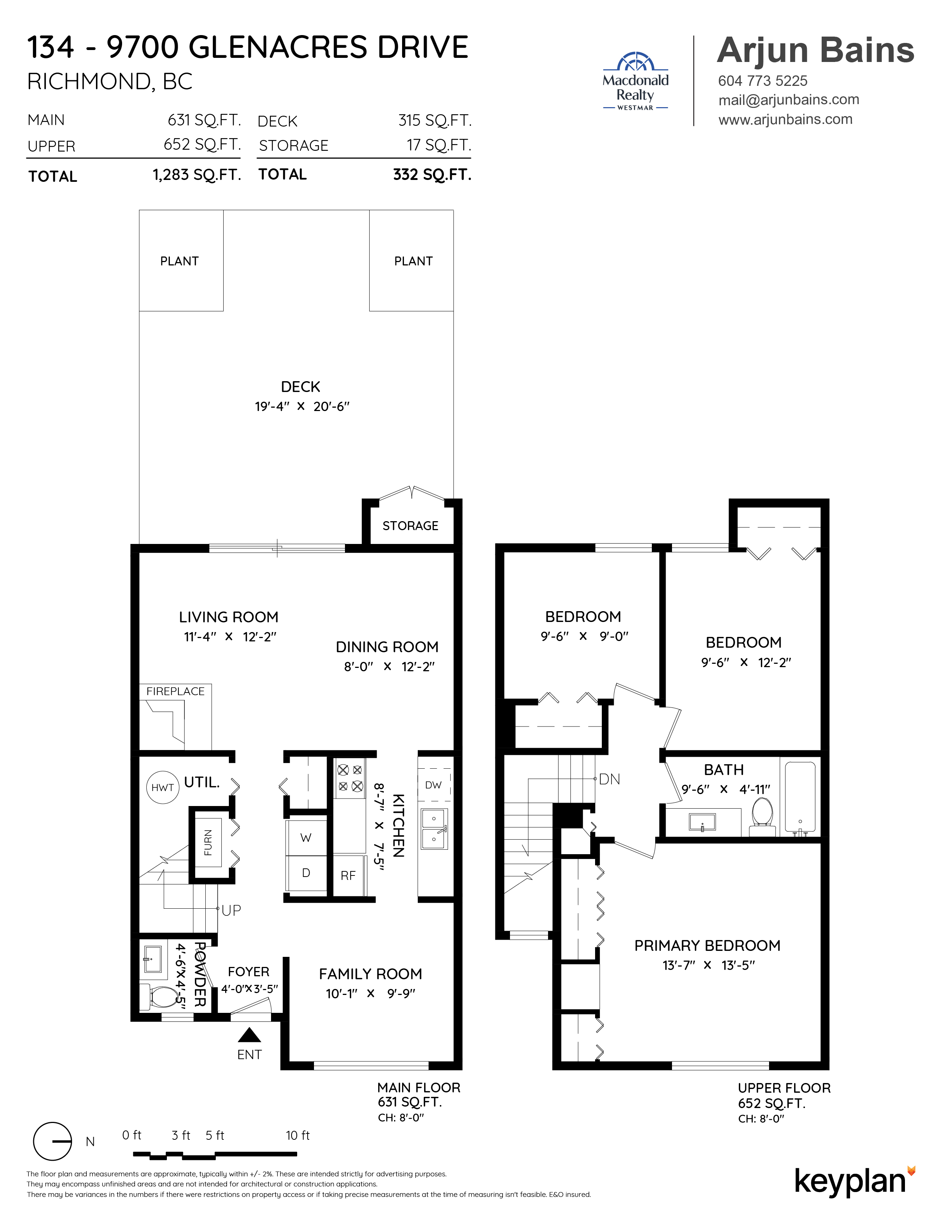 Arjun Bains - Unit 134 - 9700 Glenacres Drive, Richmond, BC, Canada | Floor Plan 1