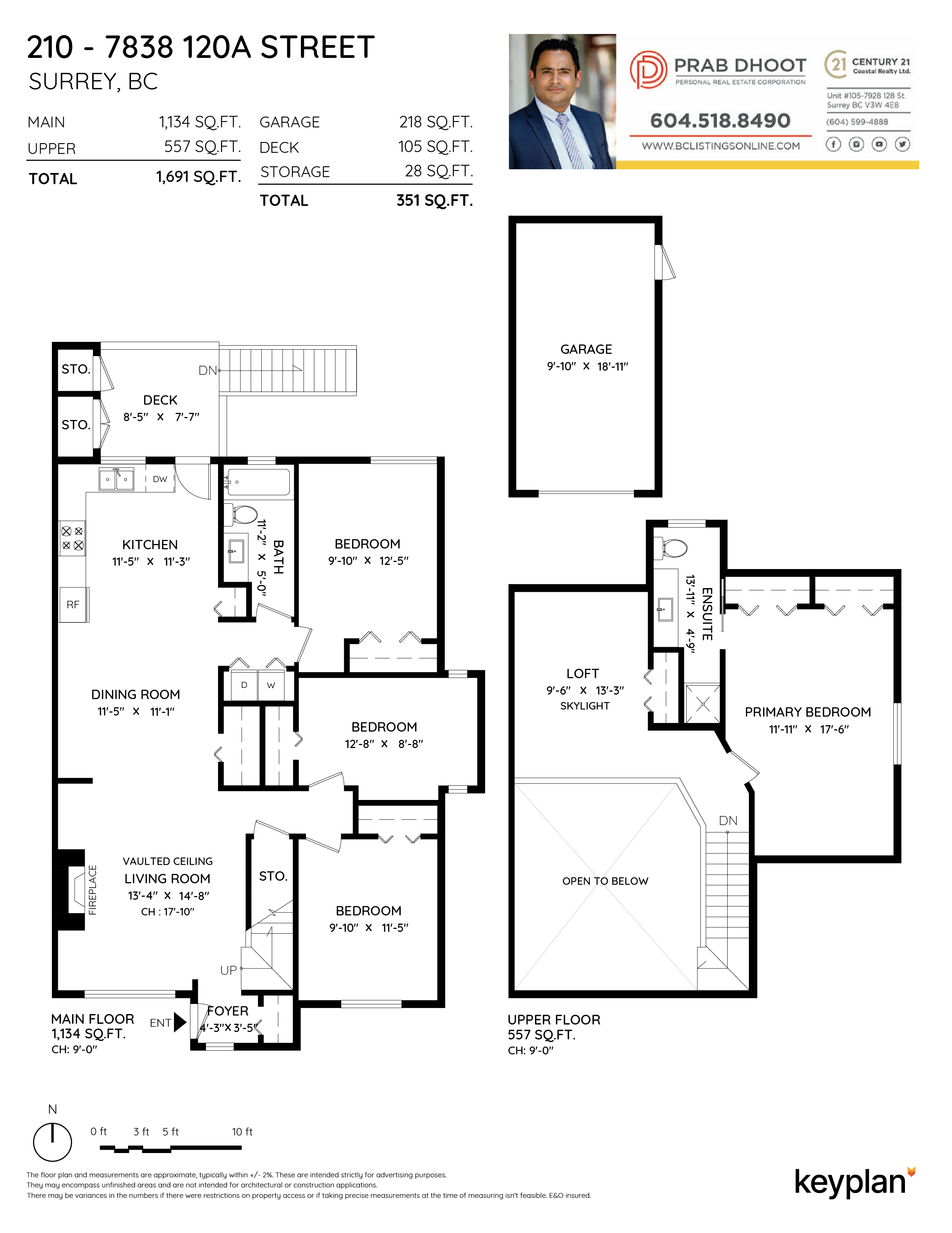 Prab Dhoot - Unit 210 - 7838 120A Street, Surrey, BC, Canada | Floor Plan 1