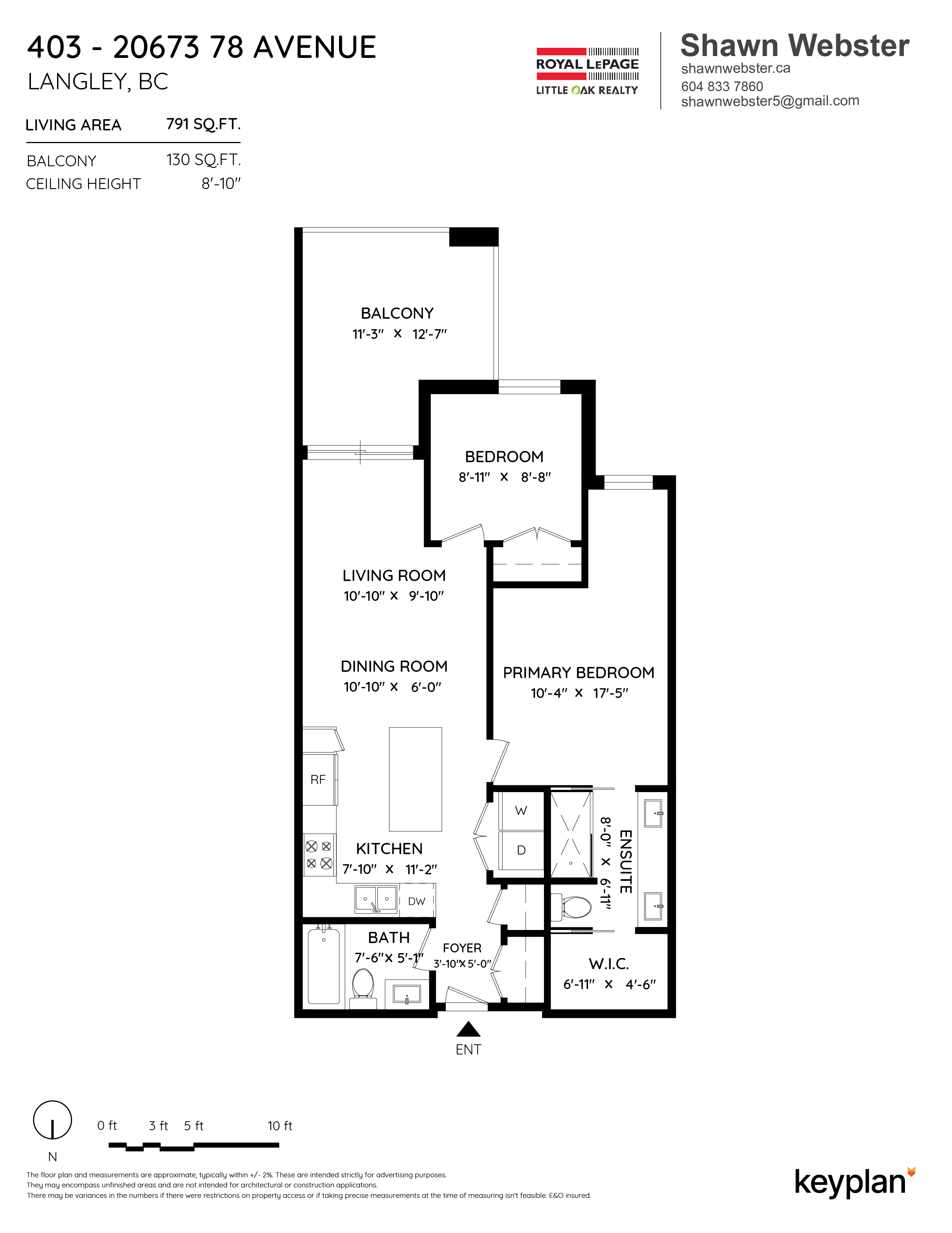 Shawn Webster - Unit 403 - 20673 78 Avenue, Langley, BC, Canada | Floor Plan 1