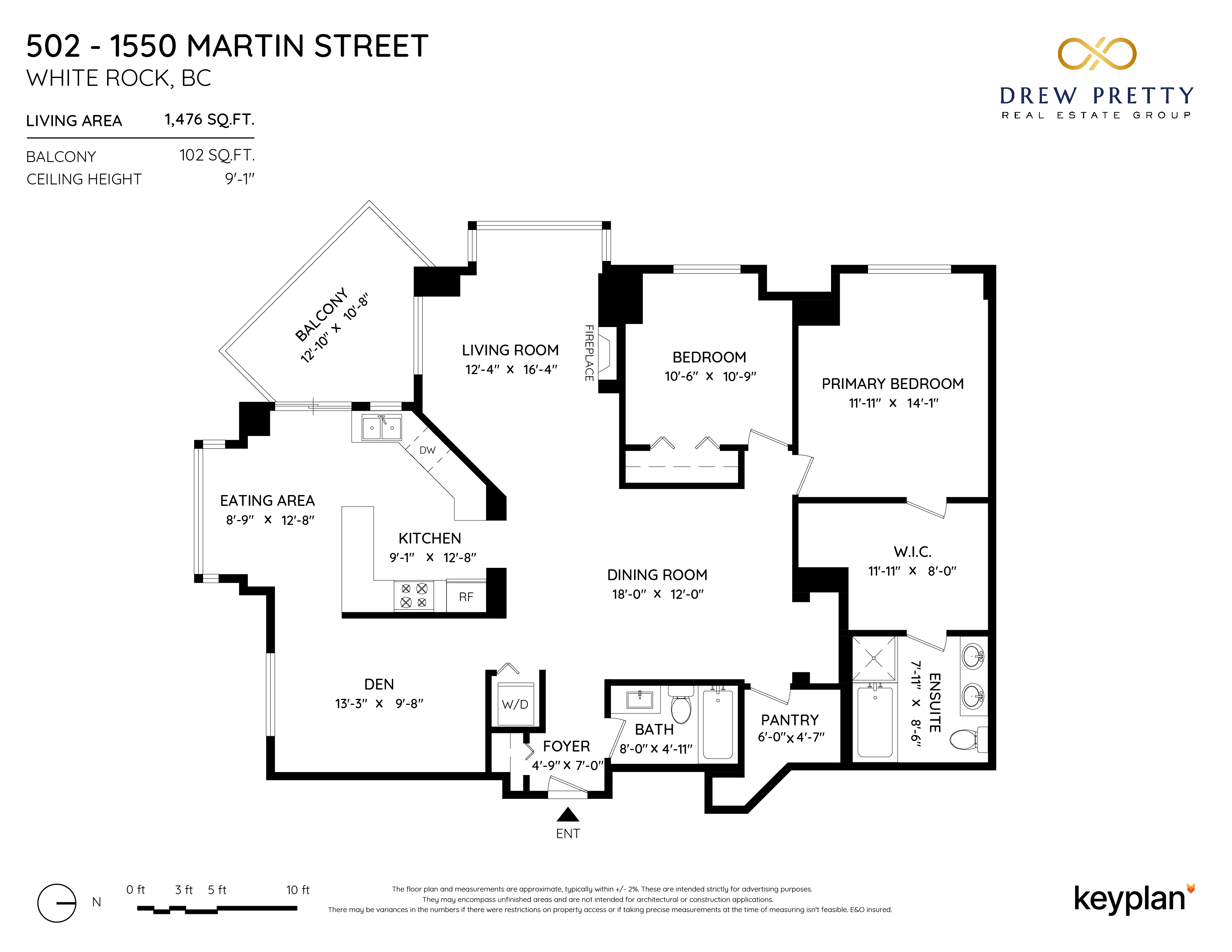 Drew Pretty Real Estate Group - Unit 502 - 1550 Martin Street, White Rock, BC, Canada | Floor Plan 1