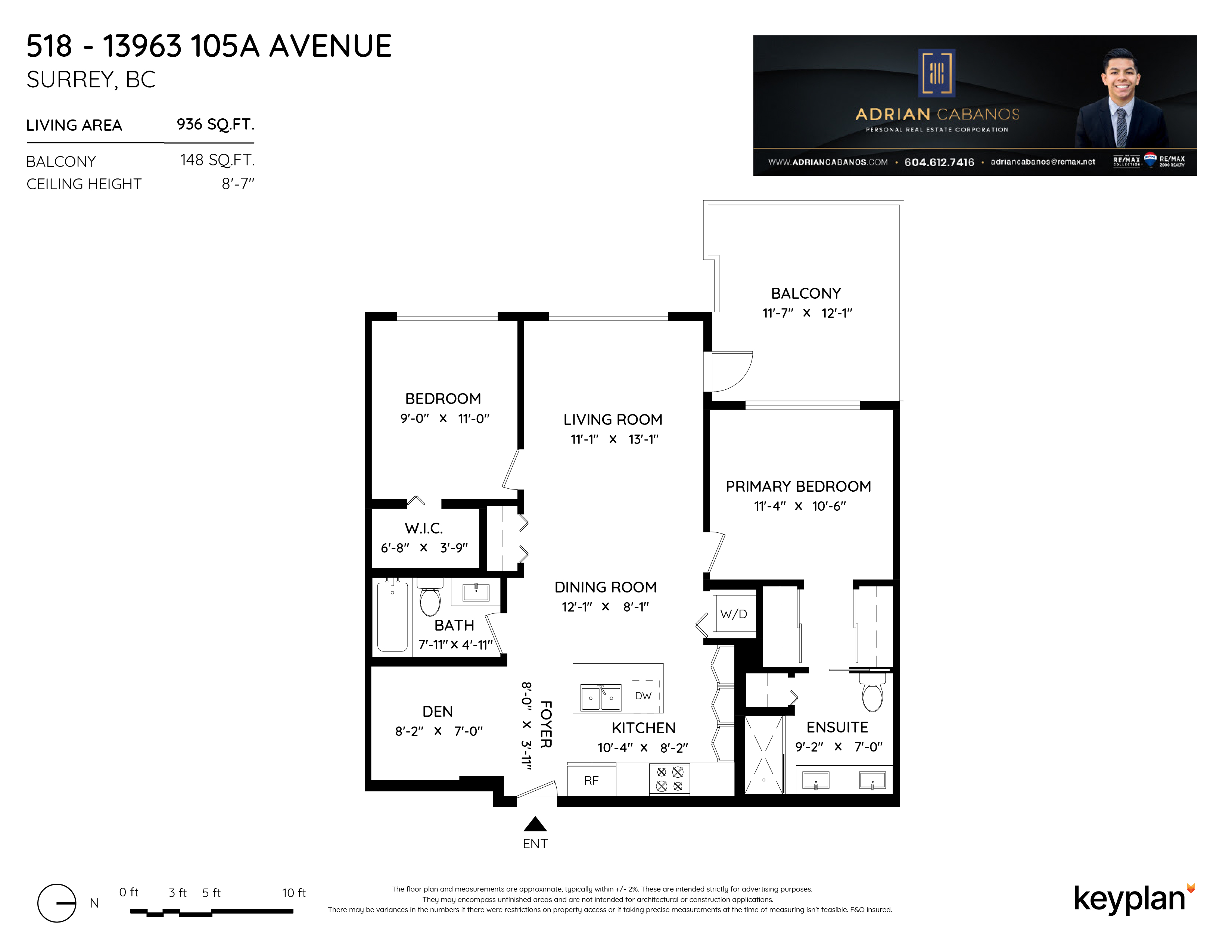 Adrian Cabanos - Unit 518 - 13963 105A Avenue, Surrey, BC, Canada | Floor Plan 1