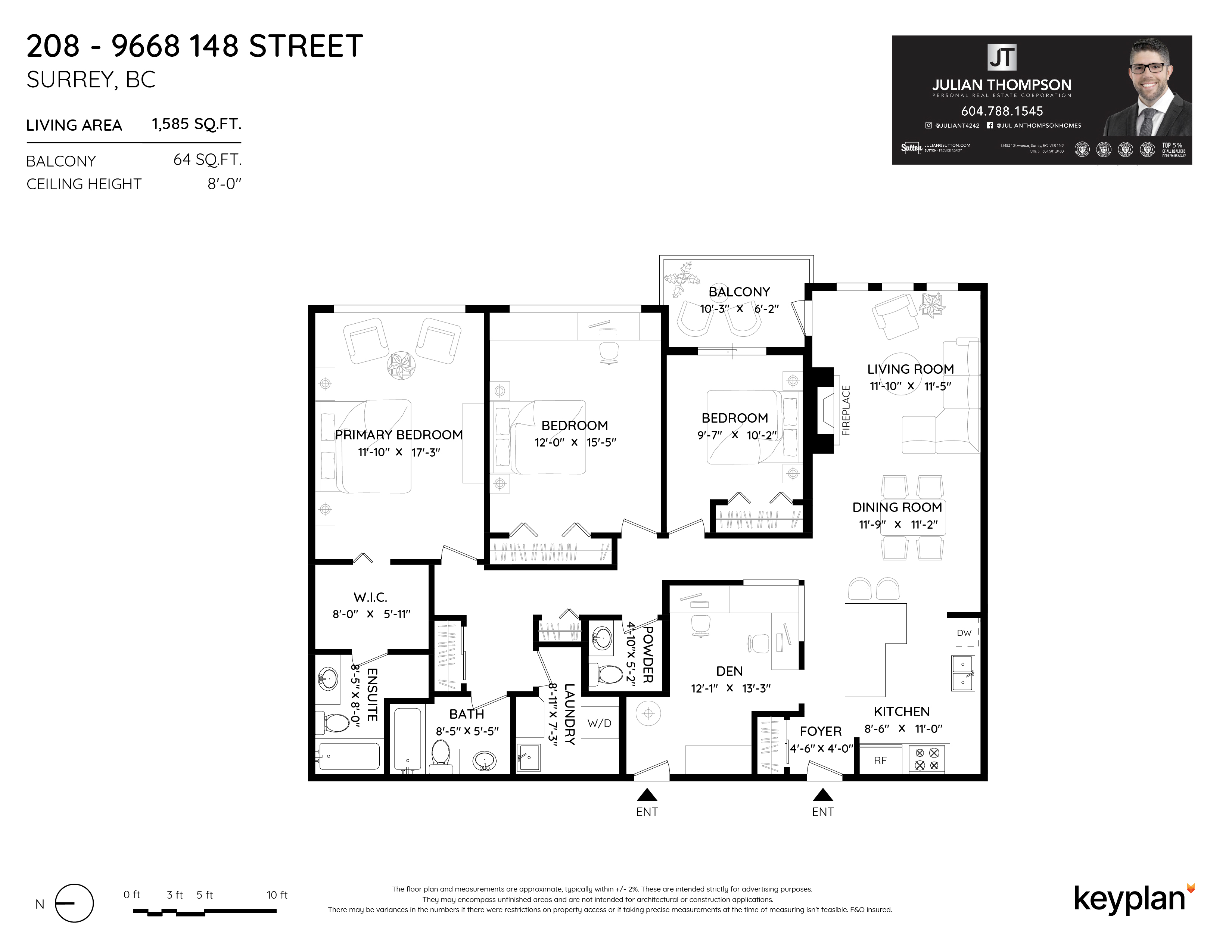 Julian Thompson - Unit 208 - 9668 148 Street, Surrey, BC, Canada | Floor Plan 1