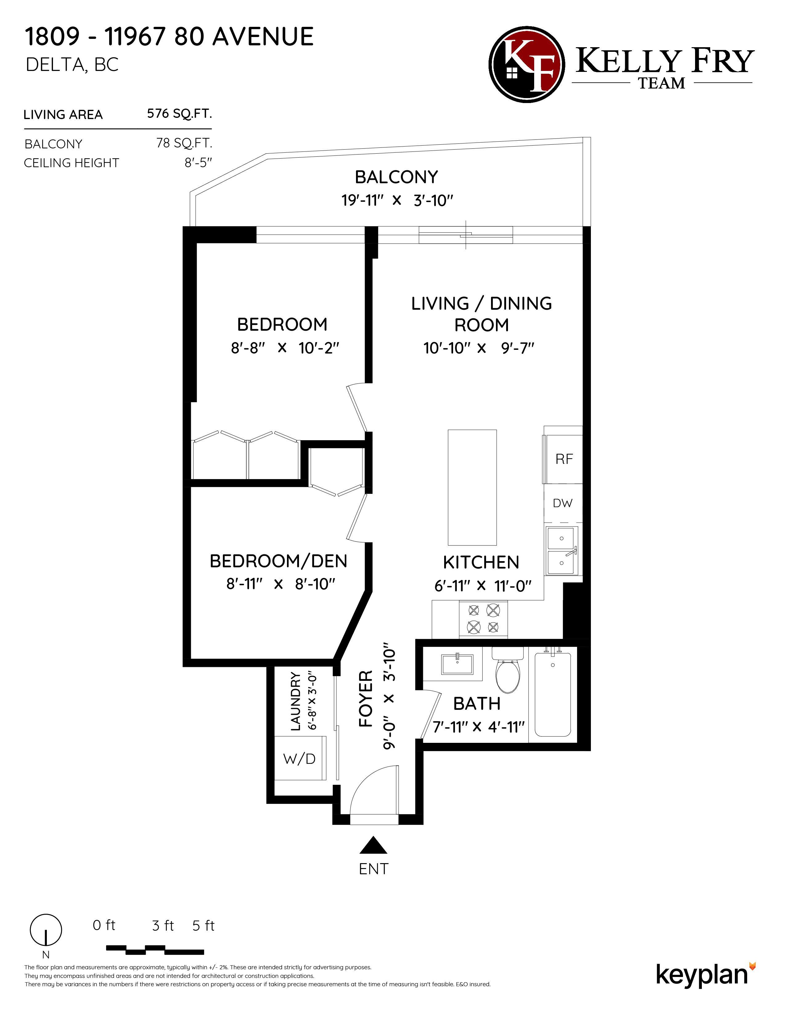 Kelly Fry Team - Unit 1809 - 11967 80 Avenue, Delta, BC, Canada | Floor Plan 1
